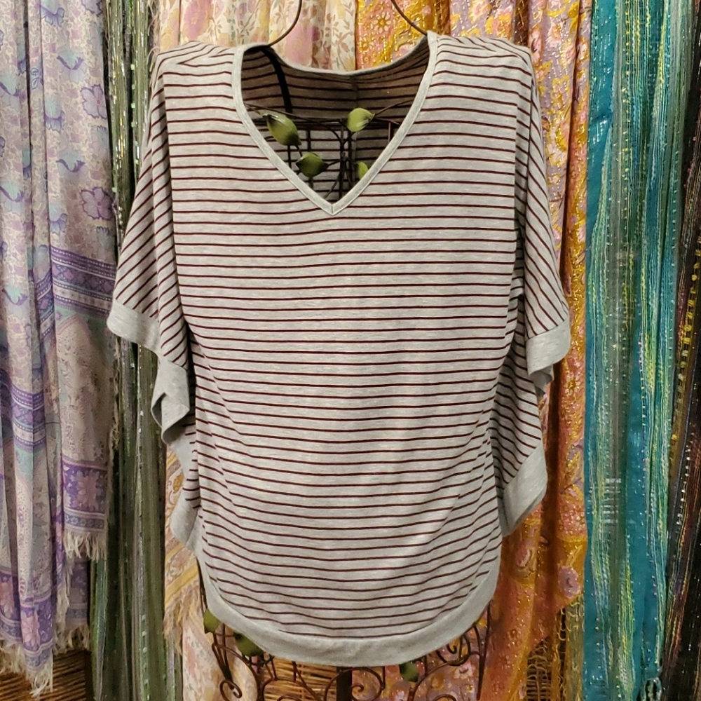 Striped batwing top